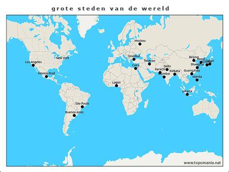 Locatiekaart spoeddienst in de grote steden