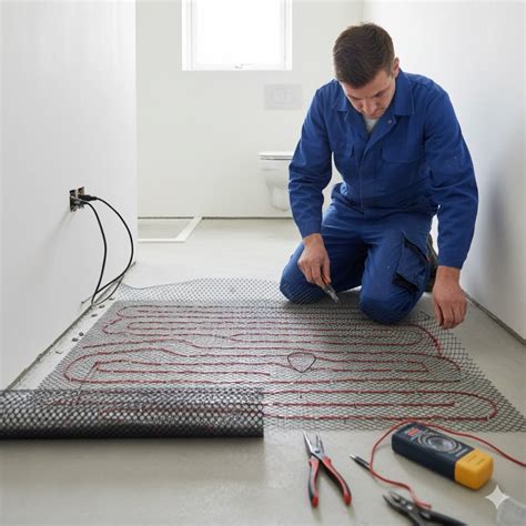 tegels en vloerverwarming contact, warmtegeleiding