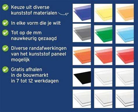 voorbeelden van verschillende kleuren en texturen van kunststof panelen