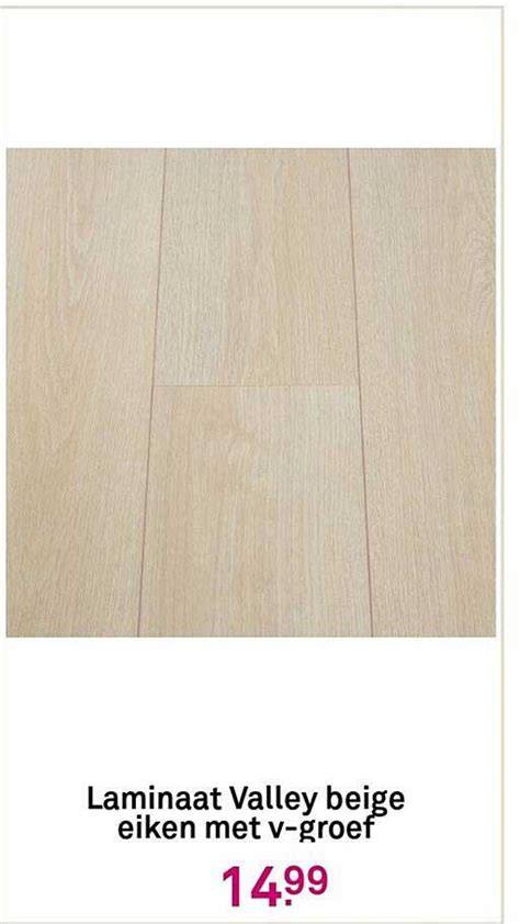 Beige houtlook laminaat met V-groef