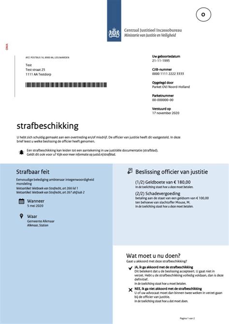Infographic met de stappen om in verzet te gaan tegen een strafbeschikking.