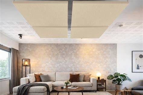 Diagram: Plaatsing plafondpaneel in een woonkamer