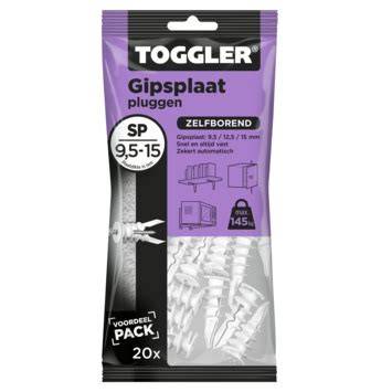 Infographic: Toggler Gipsplaatplug in 9.5-15 mm gyproc