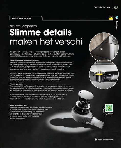 Inspectieopening Tempoplex Plus - demonstratie van camera-inspectie onder douchebak