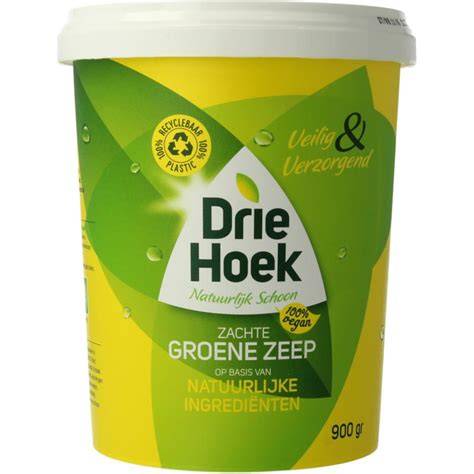 Afbeelding: kleur variaties van groene zeep (goudgele tot geelbruine tinten)