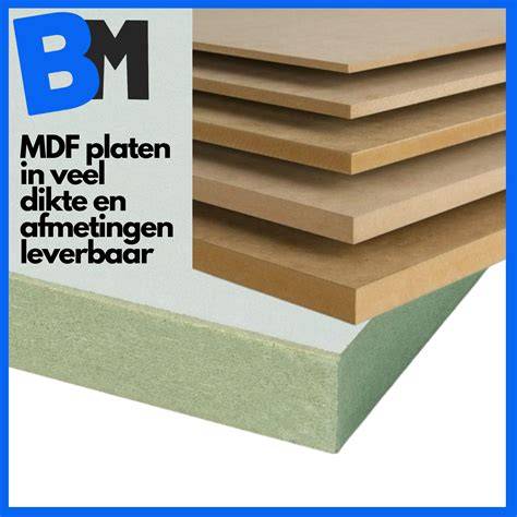 Diagram: Verschillende MDF afwerkingen (gegrond, voorgelakt, afgelakt) en kleuropties