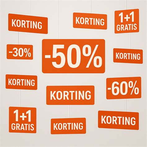 Card met korting en lopende aanbieding