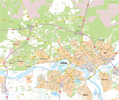 Kaart met de regio Arnhem en omgeving voor Riool Ontstopping