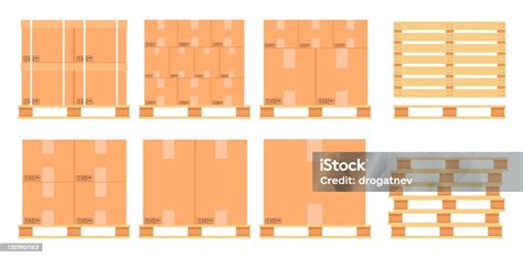 Illustratie van tegels opgeslagen op een pallet met een beschermend zeil