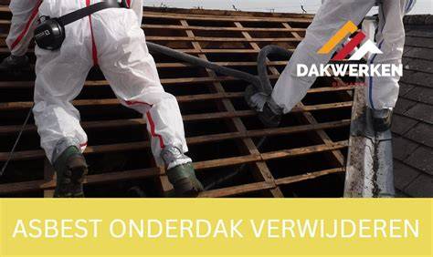 Asbest onderdak: certificering en saneringstroom infographic