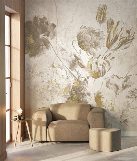 Bloemen behang met nostalgie