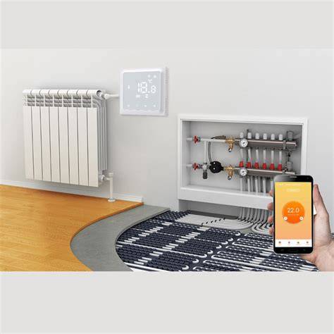 Diagram: Hoe een WiFi-thermostaat werkt met een vloersensor en app