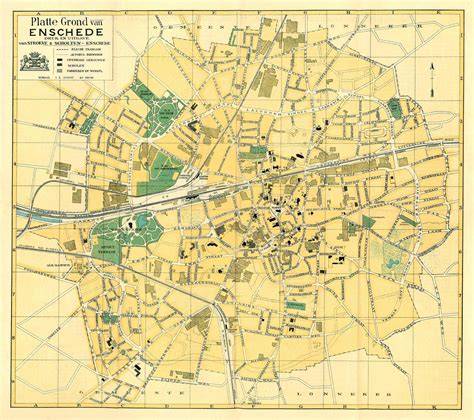 Overzicht van monumentenkaart en historische gevels van Enschede