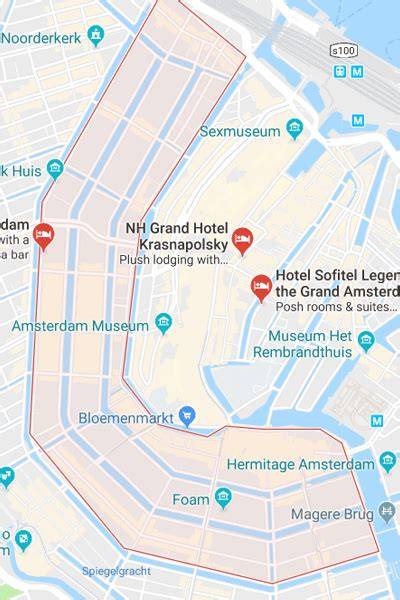 Routesuggestie kaart: te varen traject langs Herengracht, Brouwersgracht, Keizersgracht en Prinsengracht