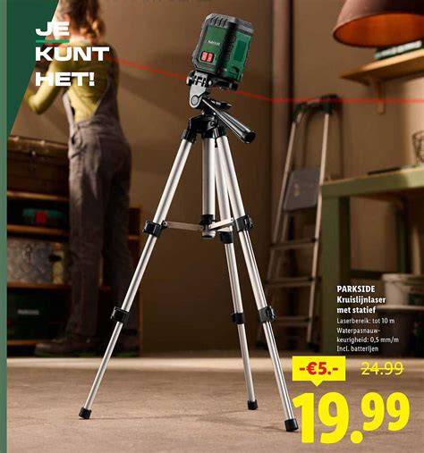 kruislijnlaser op statief bij plafondmontage