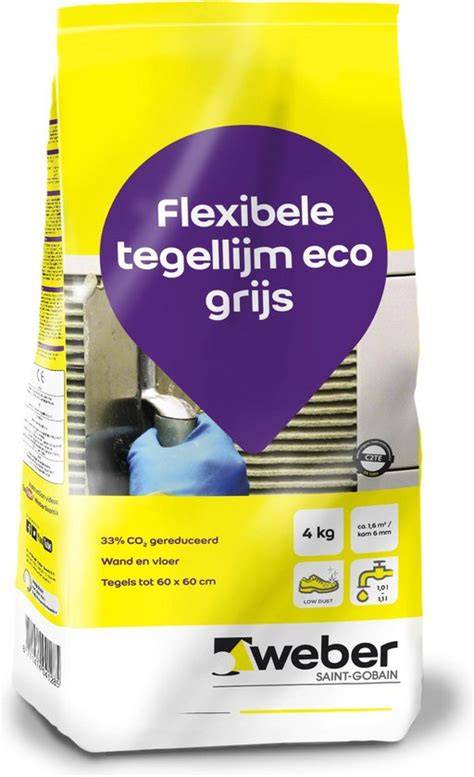 Infographic: Overzicht ecologische eigenschappen en toepassingsgebieden van Weber flexibele tegellijm