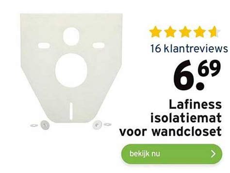 Isolatiemat tussen wandcloset en wand voor geluids- en vochtisolatie
