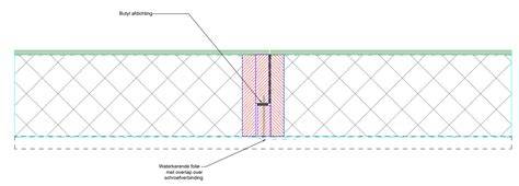 Hoekkoppeling HSB-wand detail met folie overlap