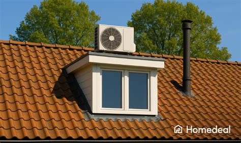 Infographic met stappenplan voor installatie van een airco op een dakkapel