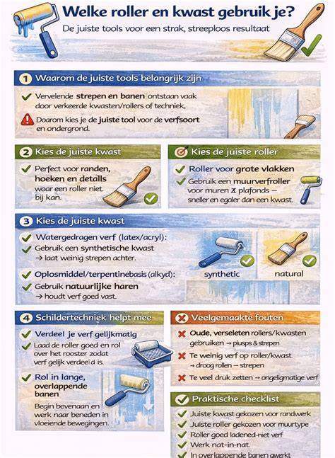Illustratie: juiste roller en verfkeuzes voor gipsplaten