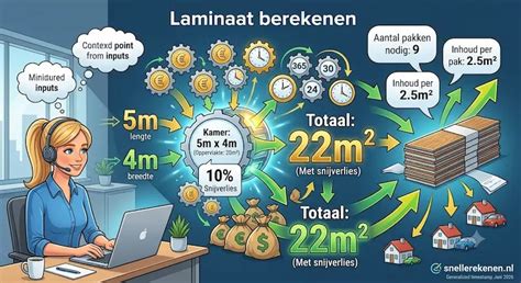 Infographic: Rekentool laminaat berekenen doorloopt stappen