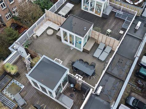 Schema van exclusief gebruik vs gezamenlijk gebruik dakterras