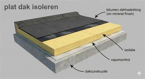Infographic: Overzicht van plat dak isolatietypes en hun kenmerken