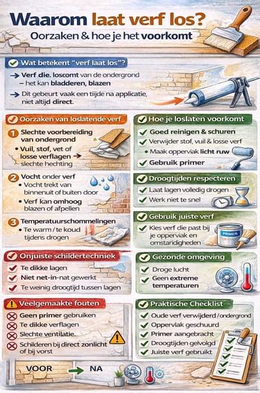 Infographic: Oorzaken van blaren in verf en preventiestrategieën