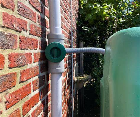 Testen waterafvoer na montage van tussenstuk met emmer water