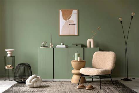 Infographic: verschillende groentinten en combinaties voor interieur
