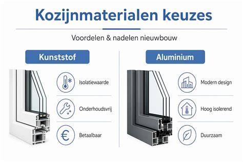 Infographic: Overzicht van voordelen van kunststof kozijnen (isolatie, onderhoud, duurzaamheid)