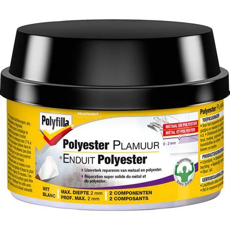 Schematische tekening: Drie hoofdtypen plamuur (alkyd, polyester, epoxy) met droogtijden