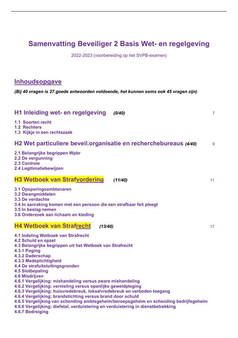 Overzichtelijke samenvatting van mogelijke aanpak