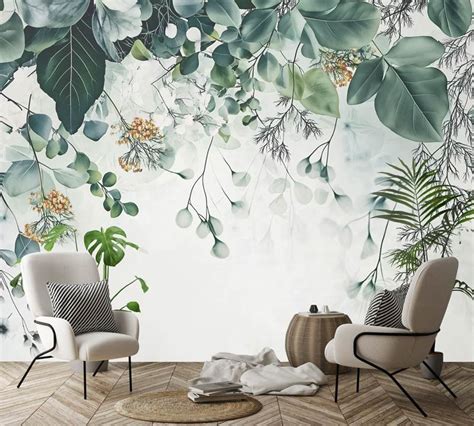 Fotobehang met botanische print