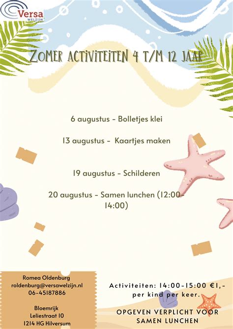 Schema zomeractiviteiten AquaFun 2026