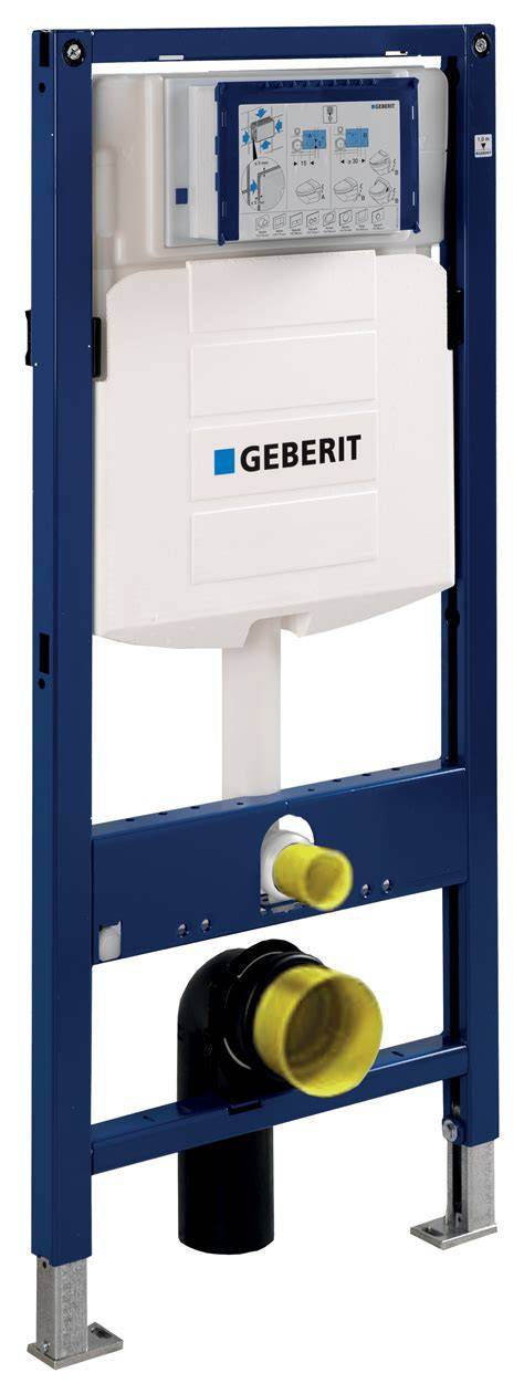 Illustratie van een Geberit UP320 inbouwreservoir en hangend closetframe