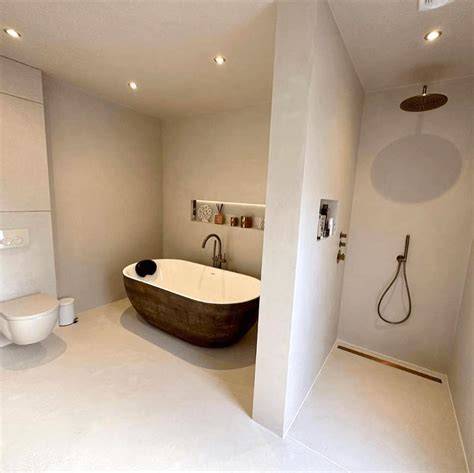 Beton cire badkamer met naadloze wanden