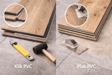Infographic: plak vs. klik PVC - factoren en voor- en nadelen