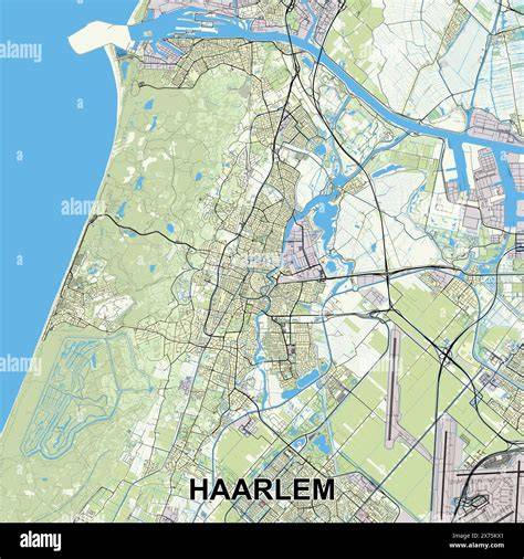 Kartografie: kaart met Haarlem en omliggende vestigingen voor laminaat