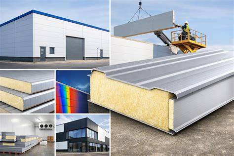 infographic: drie typen sandwichpanelen met isolatie