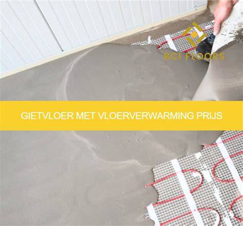 Infographic: Overzicht stappenplan gietvloer op plavuizen met vloerverwarming