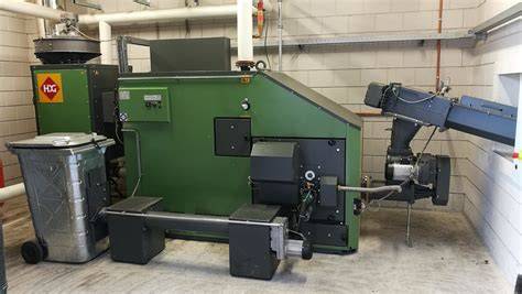 Biomassaketel en aansluiting
