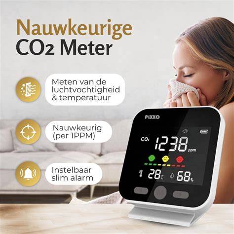 CO2-meter en hygrometer voor binnentemperatuur en luchtkwaliteit