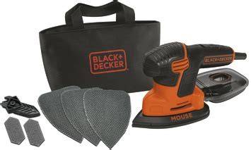 Infographic: Onderdelen van de Black & Decker Mouse schuurmachine met demonteren stappen