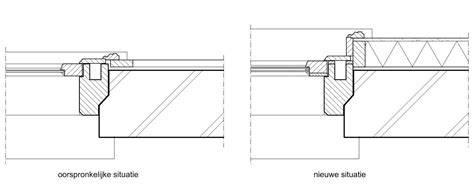 Schematieve tekening van aansluiting dorpel en kozijn