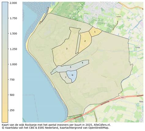 Kaart van Rockanje met belangrijke buurten en winkelvoorzieningen