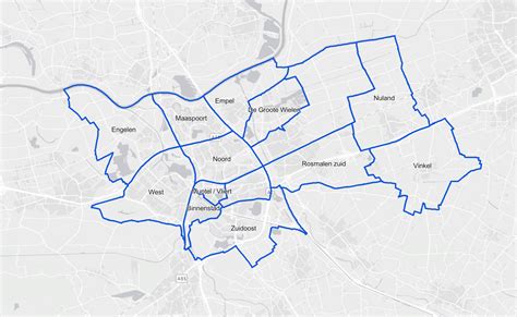 Overzichtskaart Sittard-Geleen met wijken en typische rioolproblemen per wijk