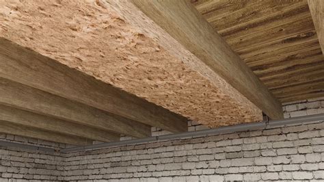 Illustratie: houten balken met isolatie tussen balken