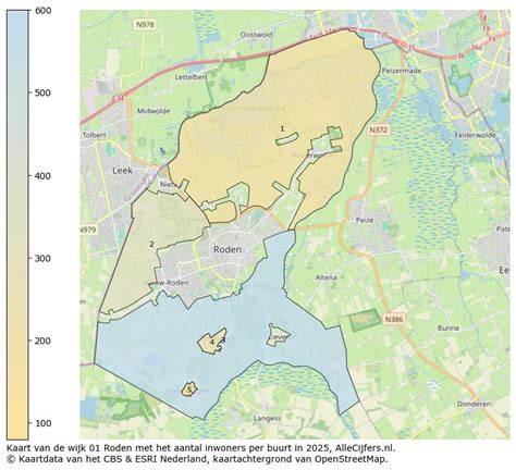 Informatieve kaart van Roden met locatie van Schaap Bestrating en Tuin B.V.