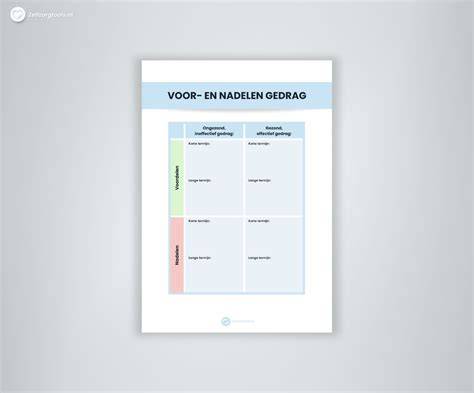 Schema: Voor- en nadelen per ontwerpkeuze